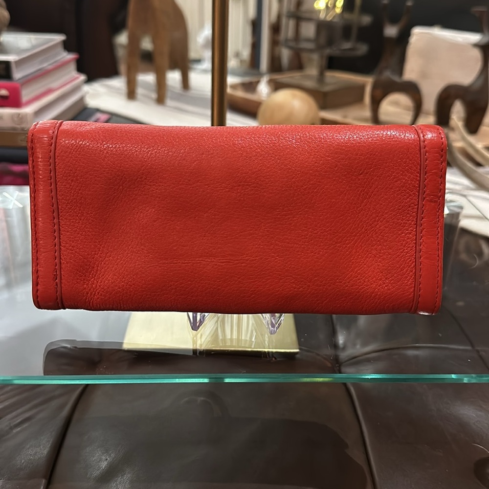Authentic Tory Burch Wallet & Cosmetics Pouch BUNDLE in Red, Soft Pebble Leather - Picture 4 of 16